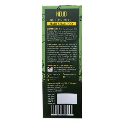 NEUD Ghrit Kumari Aloe Vera Shampoo Hair Cleanser for Men and Women - 300 ml