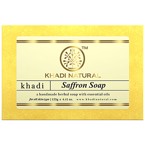 Khadi Natural Saffron Handmade Herbal Soap, with Essential Oils, For All Skin Types, 125 g