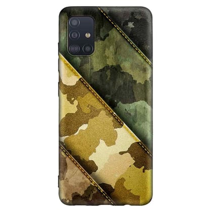 Denim camouflage Samsung A51 Premium Embossed Mobile cover