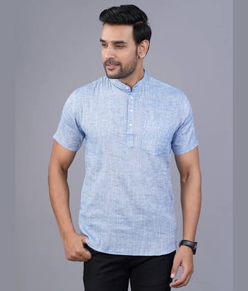 QuaClo - Blue Cotton Men's Regular Kurta ( Pack of 1 )