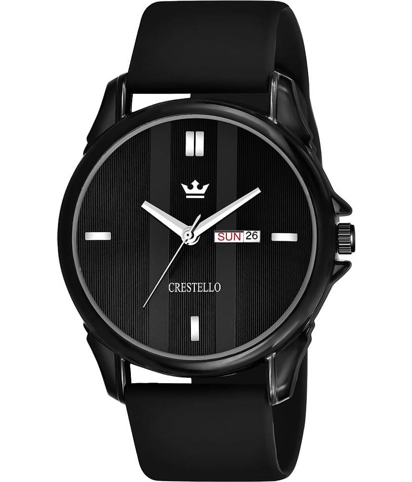 Crestello - Black Silicon Analog Men's Watch