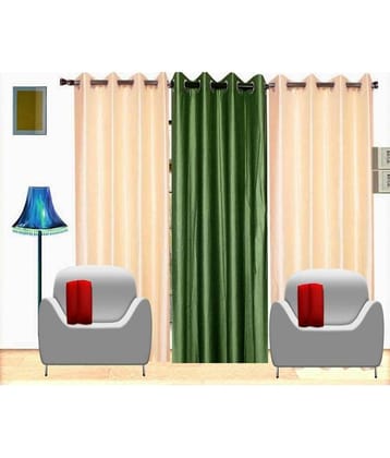 N2C Home Solid Semi-Transparent Eyelet Curtain 7 ft ( Pack of 3 ) - Multicolor