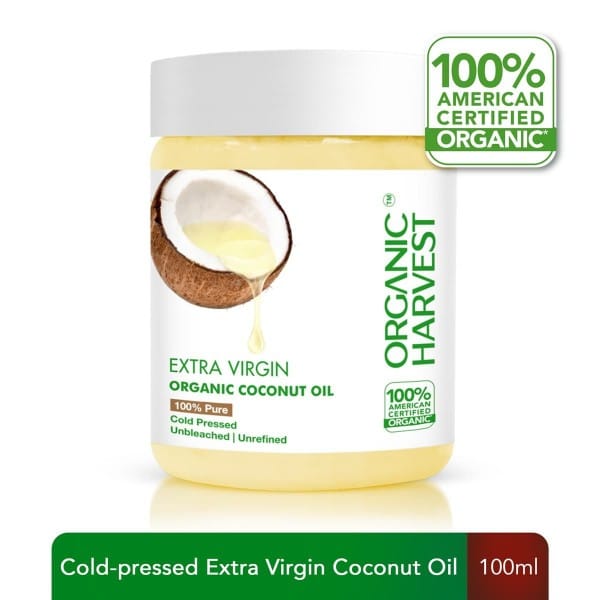 Organic Extra Virgin Coconut Oil: 100% Pure | Cold Pressed Coconut Oil for Hair, Face & Baby Massages | Moisturizes & Hydrates (100ml)