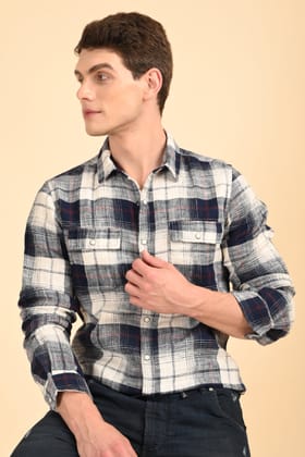 Dior - Cotton Check Shirt - Navy-S-38 / NAVY