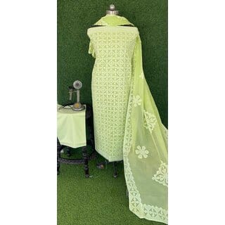 Applique Cotton Suit 3 Piece Set Fabrics