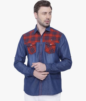 Kuons Avenue - Maroon Denim Slim Fit Men's Casual Shirt ( Pack of 1 )