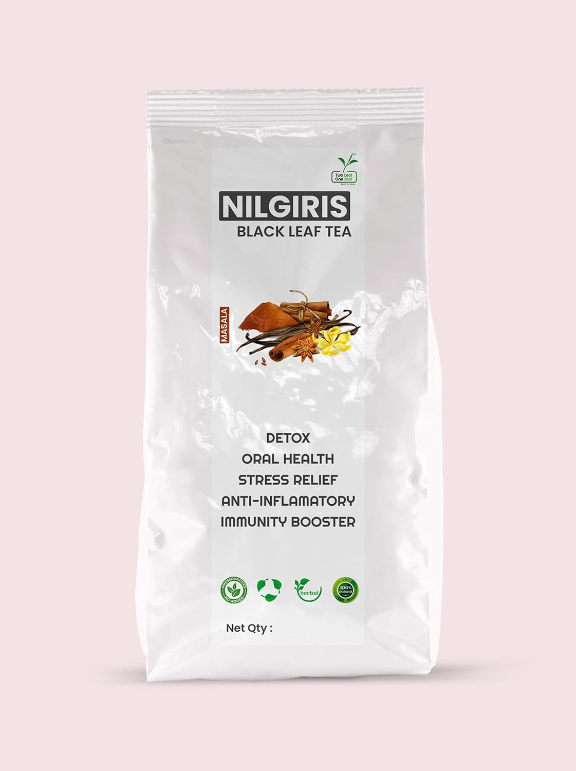 Two Leaf One Bud Nilgris Black Leaf Tea - Masala 100 Gms