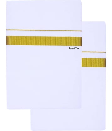 GOWRI TEX Cotton Men's Dhoti White ( Pack of 2 )
