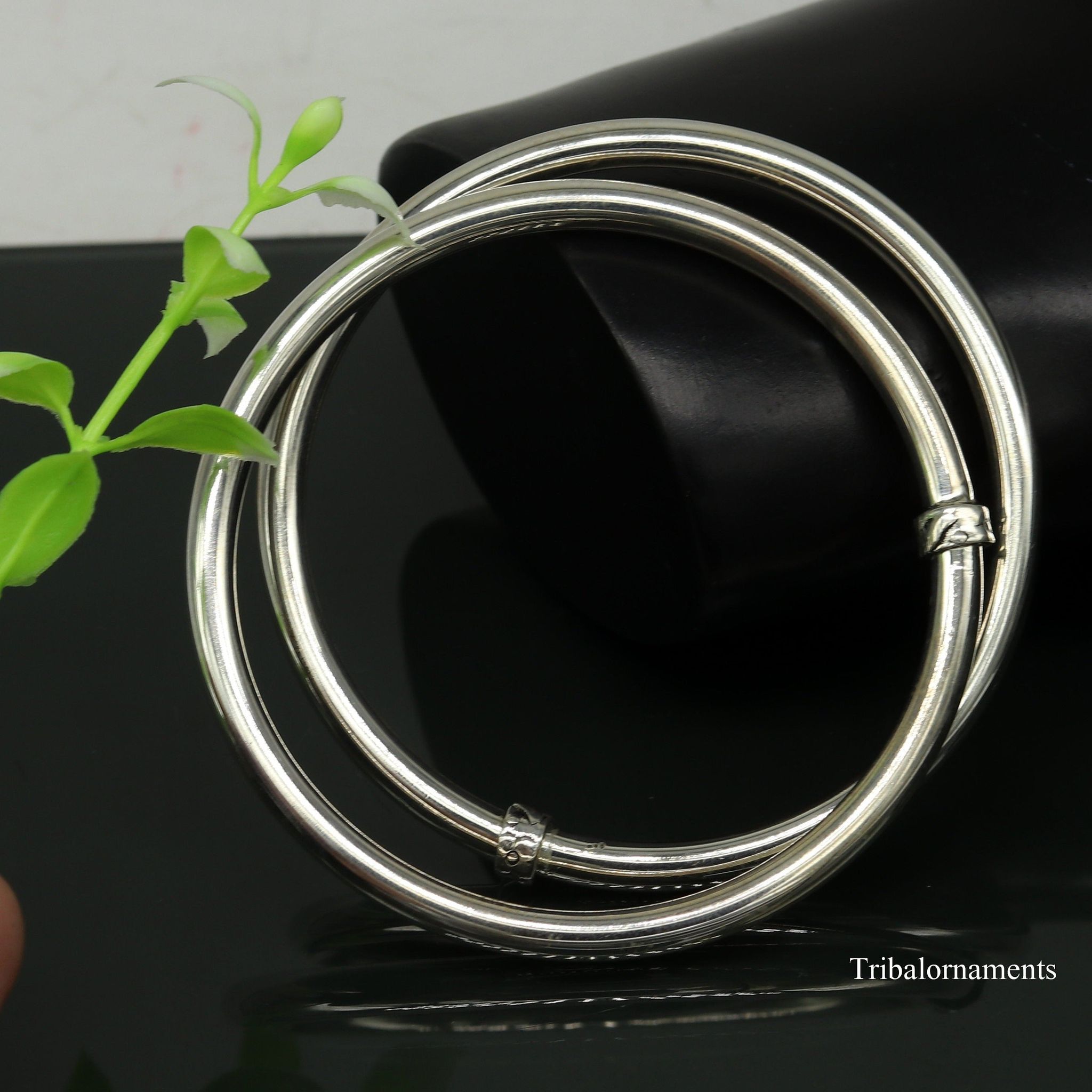 925 sterling silver handmade plain shine bright customized bangle bracelet kada, excellent personalized gifting unisex jewelry nssk6-Single kada