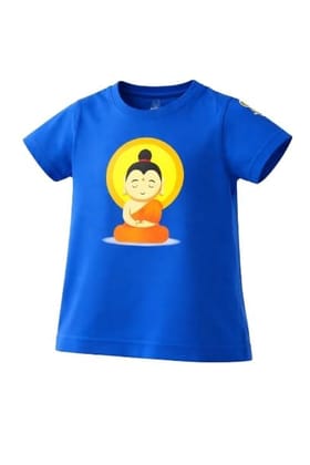 KUCHU Unisex T-Shirt | Buddha Print | 8–9 Years | Cotton Modal Fabric | Soft Feel | Breathable | Digitally Printed | Vibrant Colour
