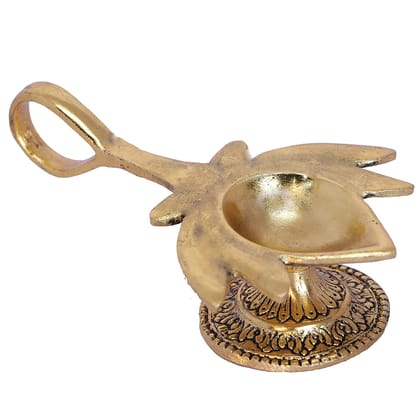 DreamKraft Metal Kamal Shape Aarti Deepak Dia Decorative Oil Lamp Diya