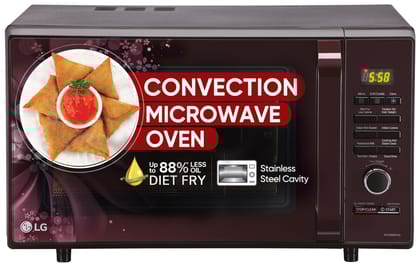 LG 28 L Convection Microwave Oven (MC2886BRUM, Black, 360° Motorised Rotisserie for Bar-be-queing, Diet Fry, Ghee in 12Mins, 251 Auto Cook Menu, Stainless steel cavity & Health Plus Menu) LG 28 L Convection Microwave Oven (MC2886BRUM, Black, 360° Motoris