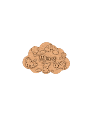 Dbeautify's DIY Rainbow Cloud MDF Name Plate