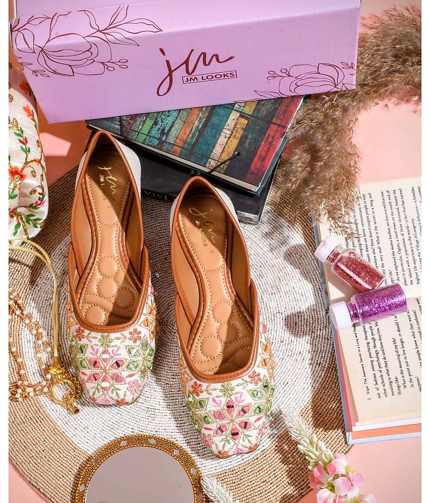 JM Looks Peach Women's Ethnic Ballerinas