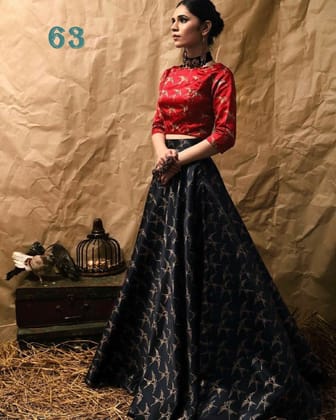 Fancy Exclusive Black Color Embroidery Work Lehenga choli