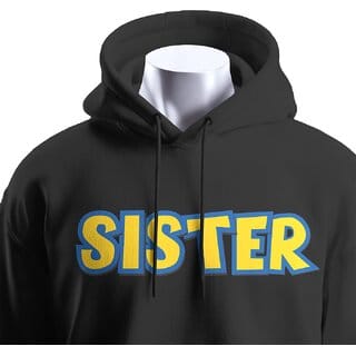 BULL CLOTHING SISTER Black Hoodie with 60 Cotton / 40 Polyester  280 GSM Fleece for Softness and Comfort (M)