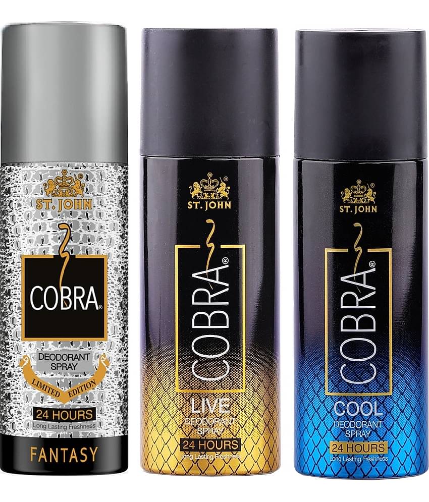 St. John Fantasy,Live & Cool 150ml Each Deodorant Spray for Men 150 ml ( Pack of 3 )