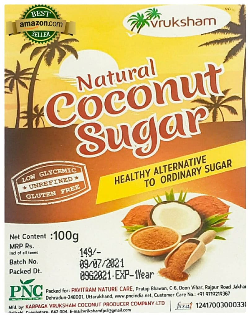 PNC - Pavitram Nature Care Organic Coconut Sugar 100 Gram Each Pack of 2
