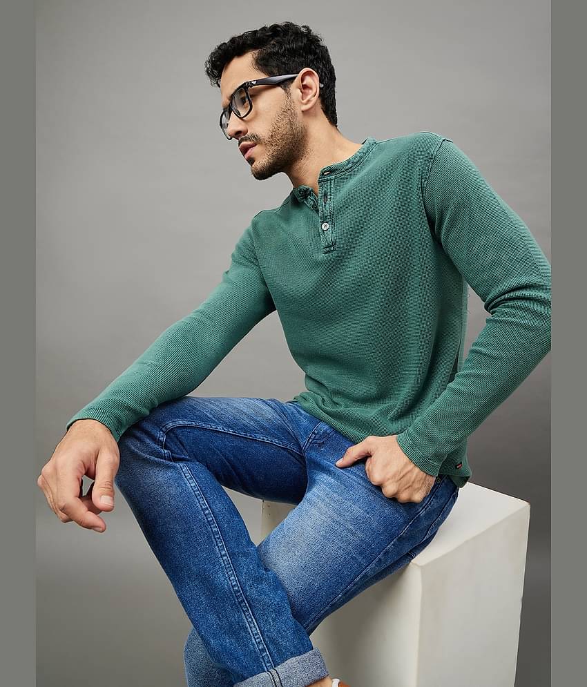 Club York Pack of 1 Cotton Blend Regular Fit Men's T-Shirt ( Green )