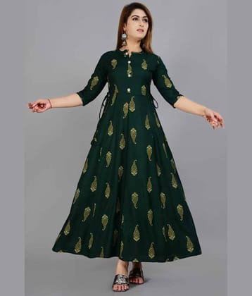 NUPITAL Viscose Printed Anarkali Women's Kurti - Green ( Pack of 1 )