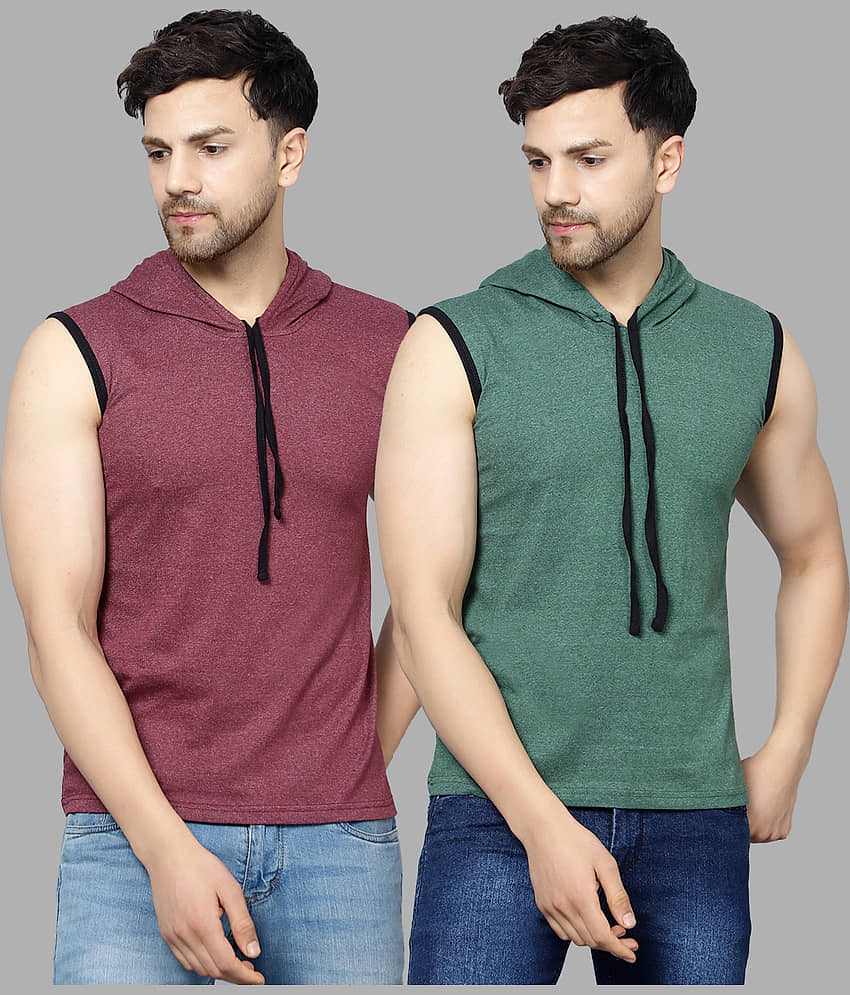 Diaz Pack of 2 Cotton Blend Regular Fit Men's T-Shirt ( Multicolor )