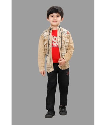 DKGF Fashion Pack of 1 Boys Cotton Blend Shirt & Pants Set ( Green )