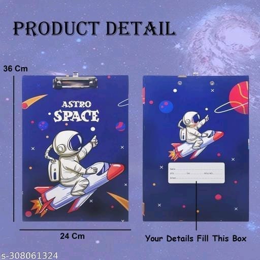 Space theme astronaut design hardboard clipboard