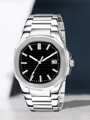 Black Dial Date Function Analog Watch for Men LR144