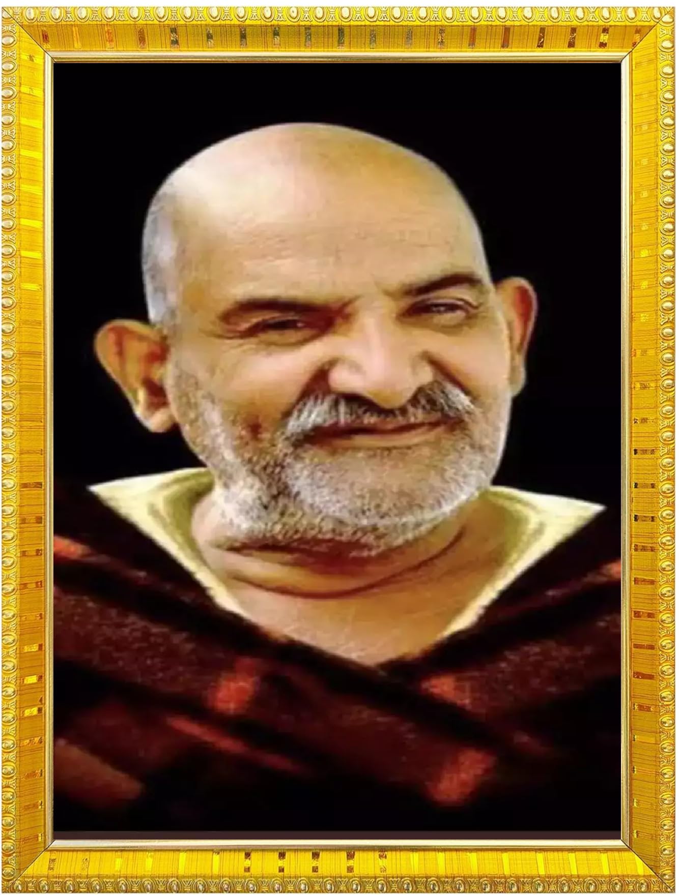 NOKKES Neem Karoli Baba Neev Karori baba Photo Frames Religious Photo frame 5X7 Inch Photo Frame_W23
