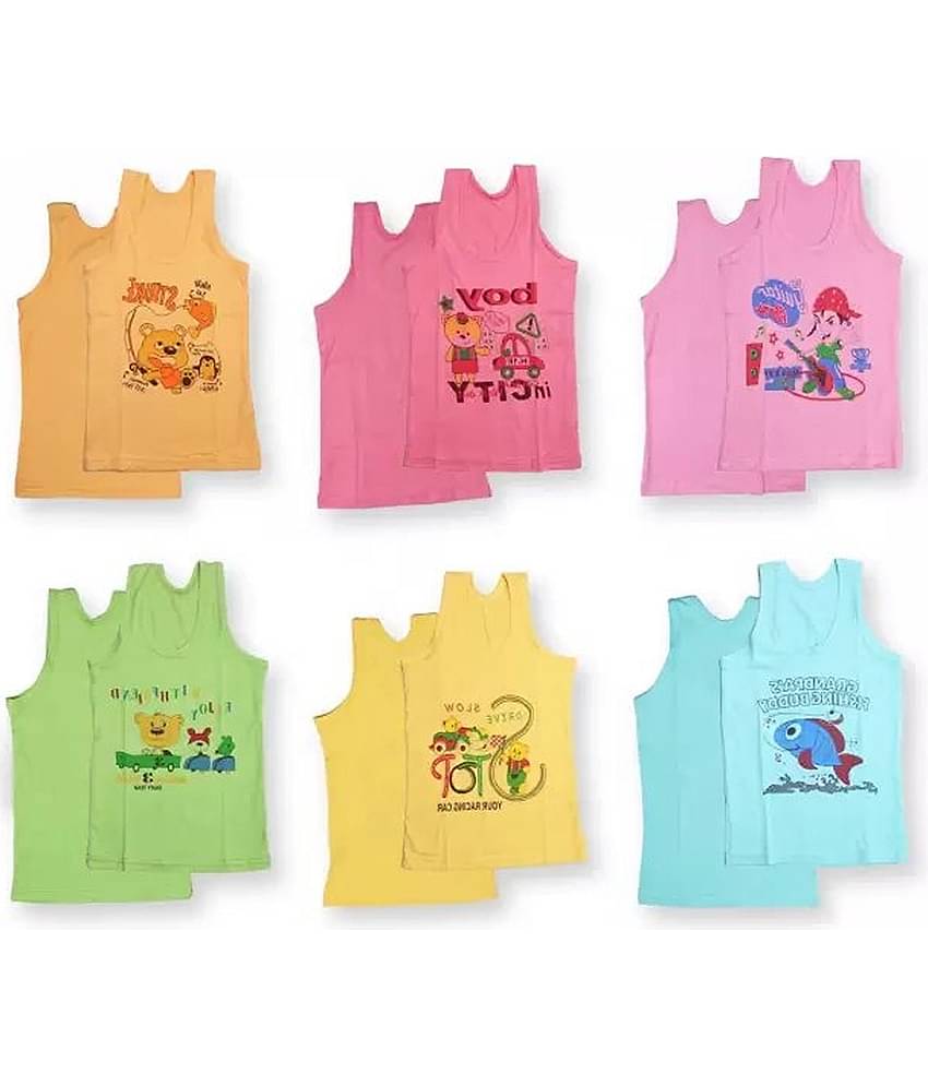 Cavenders Pack of 6 Boys Cotton Vest ( Multicolor )