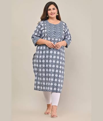 Swasti - Blue 100% Cotton Women's Straight Kurti ( Pack of 1 )