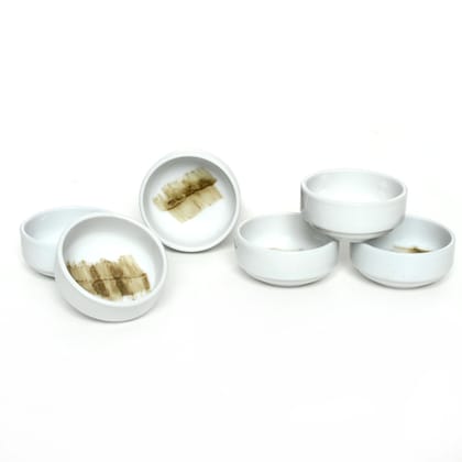 Tablejoy Stackable Dip Bowl Set Of 6 Round White And Olv For Dining Table, Home, Restaurant Serving Snack, Sauce, Dips, Microwave And Diswasher Safe, Aesthetic Design, Light Weight And Durable,