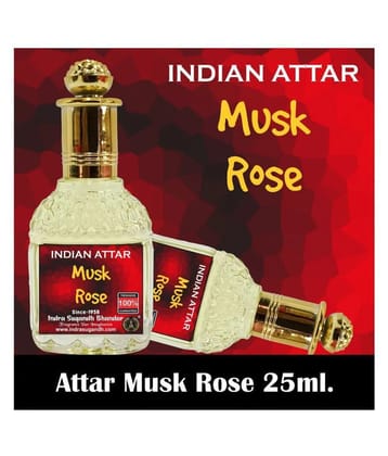 INDRA SUGANDH BHANDAR Attar For Men|Women Musk Rose Best Combination of Kasturi & Rose Long Lasting Fragrance 25ml Rollon Pack