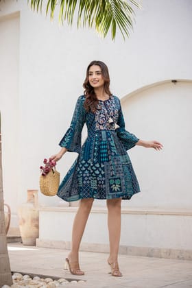 Ruby Rush: Rayon Printed Short Dress Ruby Rush: Rayon Printed Short Dress