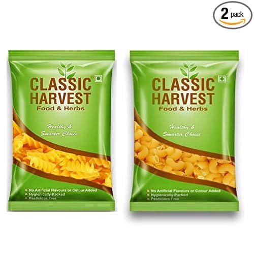 Classic Harvest Combo Macroni and Fusilli Pasta (Pasta Combo, 250gm Each) (Pack of 2)
