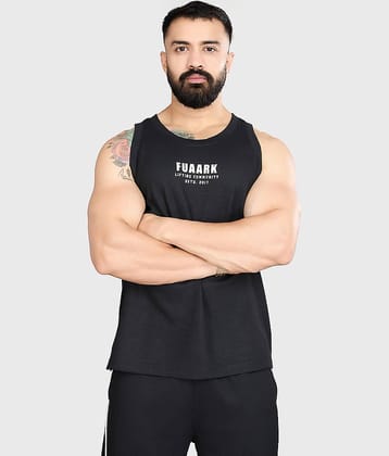 Fuaark Black Polyester Oversized Fit Men's Tanks ( Pack of 1 )
