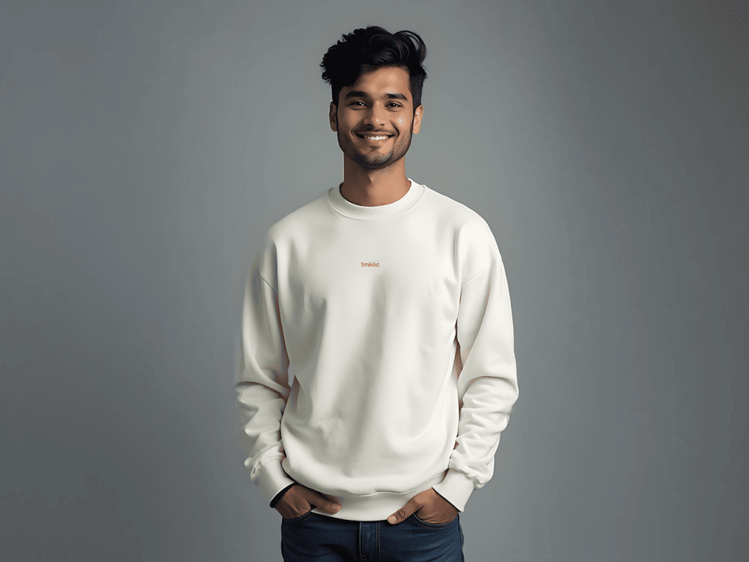 Taarak Mehta Ka Ooltah Chashmah| Printed Crew Neck Cotton 350 GSM White Winter Sweatshirt (TU KAB SUDHREGA)