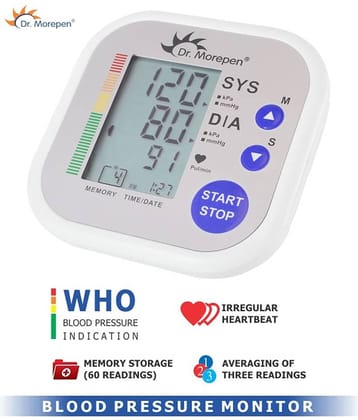 Dr. Morepen BP02 Automatic Upper Arm Blood Pressure Monitor (White)