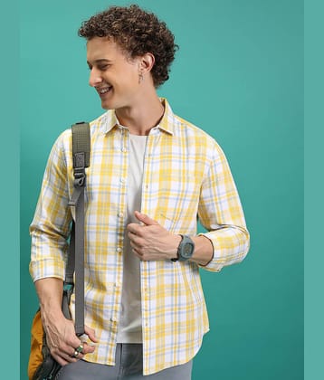 Highlander Cotton Blend Slim Fit Checks Full Sleeves Men's Casual Shirt - Multicolor ( Pack of 1 )