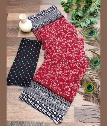 ANAND SAREES Georgette Printed Chanderi saree With Unstitched Blouse Piece ( Pink )