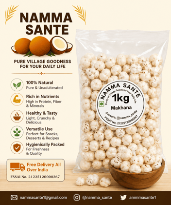 Makhana, Fox Nuts, Lotus Seeds, Phool Makhana, Gorgon Nut 1kg