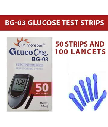 Dr. Morepen 50 Sugar Test Strips And 100 Lancets Bg03
