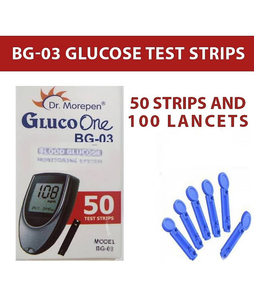 Dr. Morepen 50 Sugar Test Strips And 100 Lancets Bg03