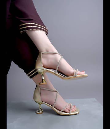 Stylestry Gold Women's Sandal Heels