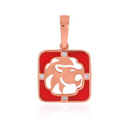 Senco Gold Leo Cosmic Radiance Diamond Pendant (0.9 gram / 0.016 Ct / HI-SI / 14K Rose Gold)