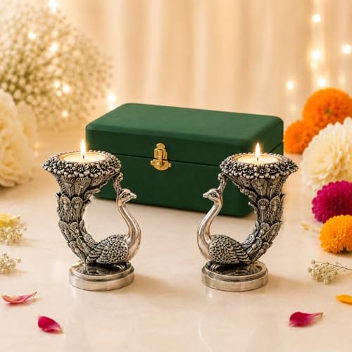 Idol | Pack of 2 | 9.5 cm Height | Vastu Decorative Temple Candle Holder