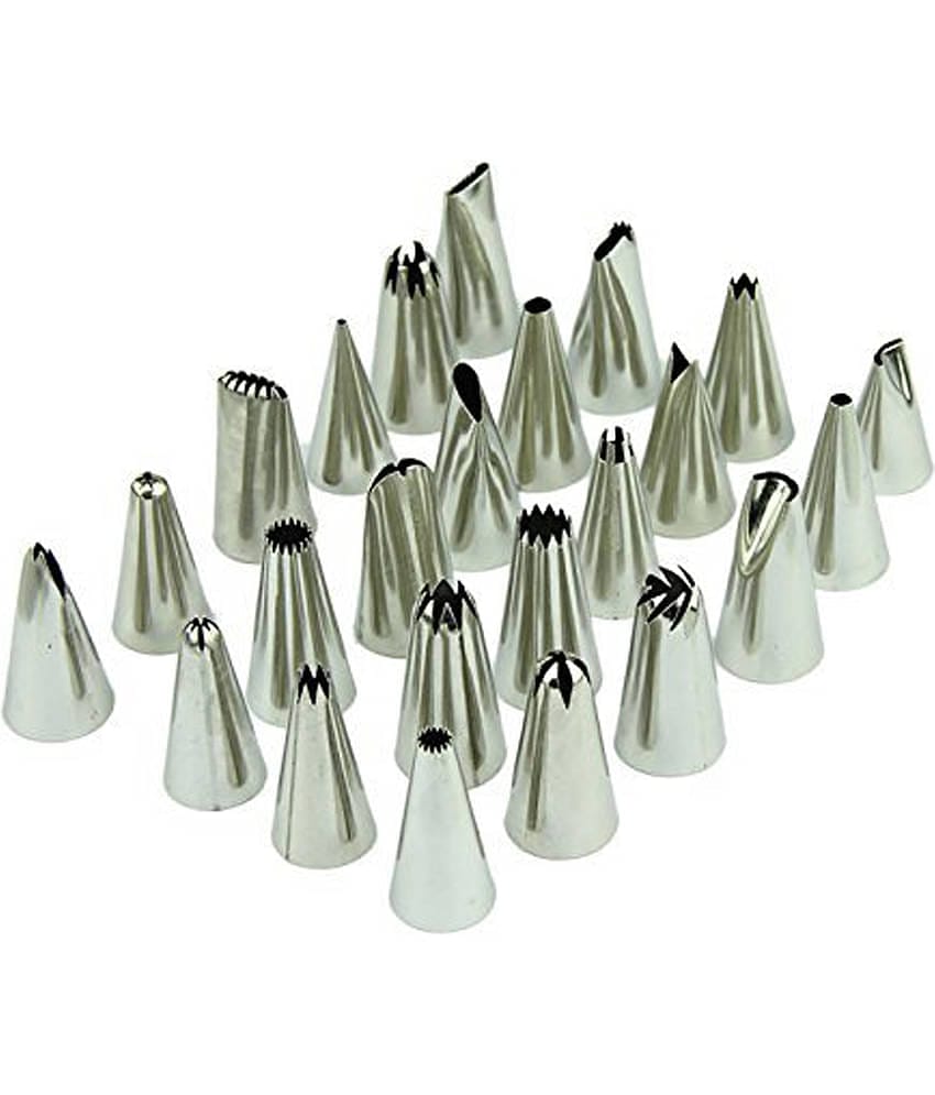 PRANSUNITA24 Nozzle Piping Set for Sugar-Crafting & Icing  Decorating Cupcake Pastries Desserts Tarts Pie | Cake Décor Topping Tools | Reusable and Washable