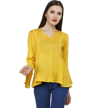 Aadrika Women's Rayon Empire Top ( Yellow )