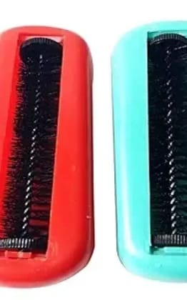 BREEPREE Magic Cleaning Roller Brush for Bedsheet, Sofa, Carpet Assorted Colours Pack of 2, Plastic