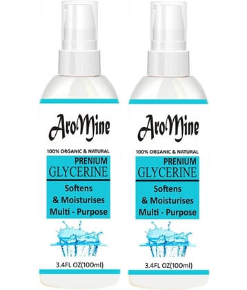 Aromine Glycerin(Skin Care) Moisturizer Cleanser 200 mL Pack of 2